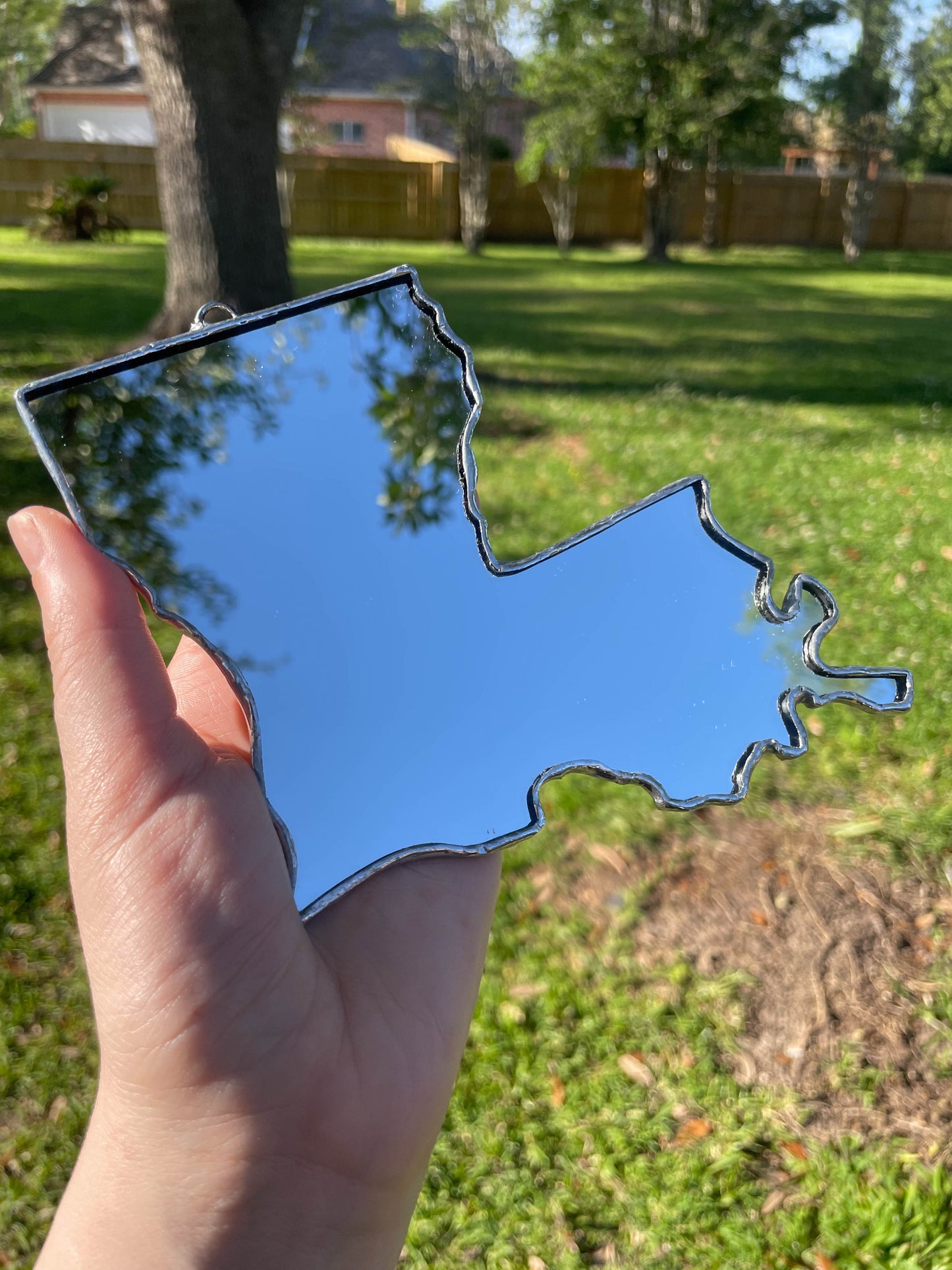 Mirrored Louisiana Stained Glass Suncatcher