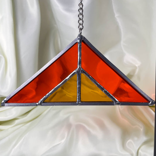 Warmtone Geometric Stained Glass Suncatcher