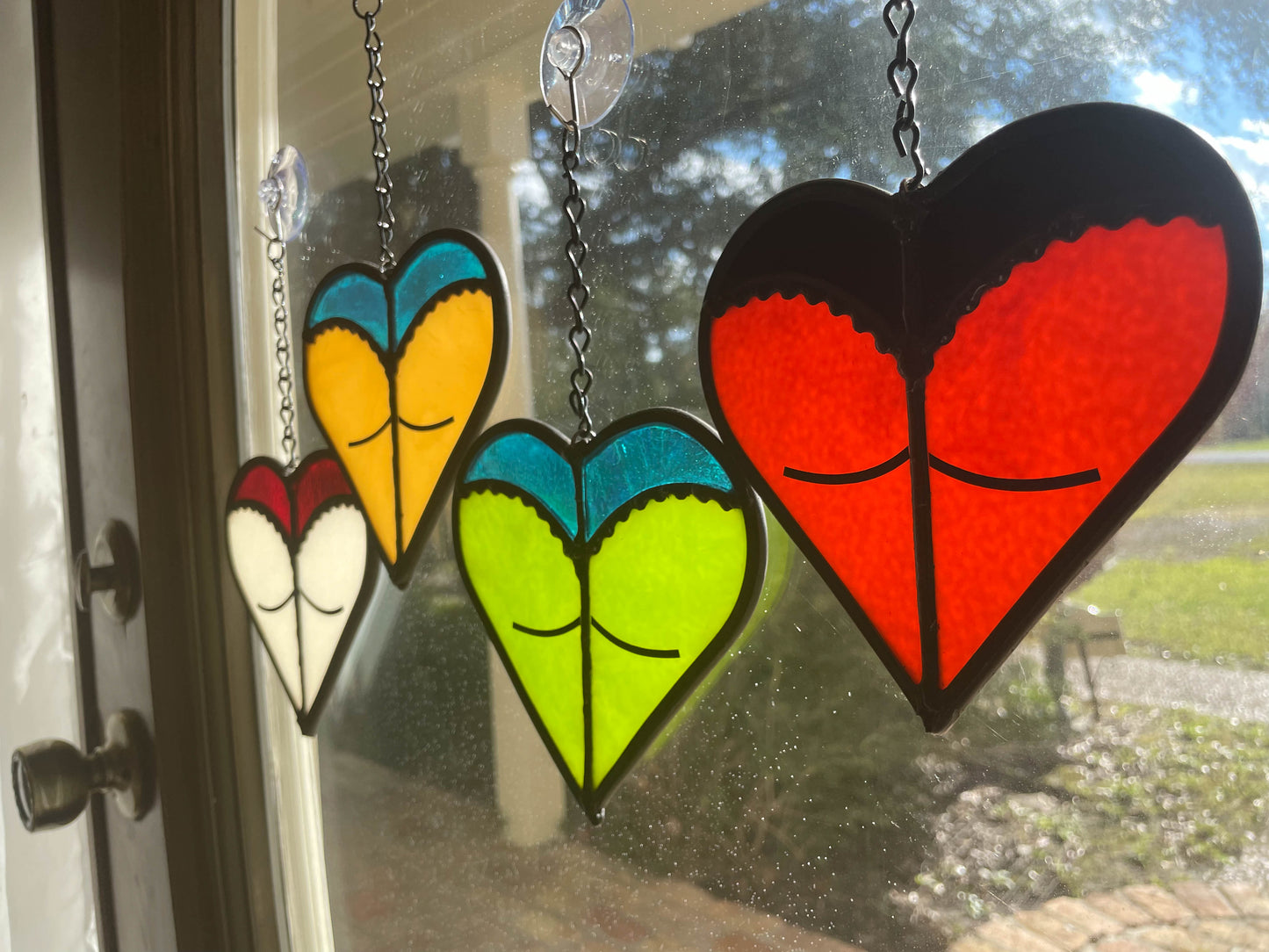 Dark Toned Booty Heart Suncatcher