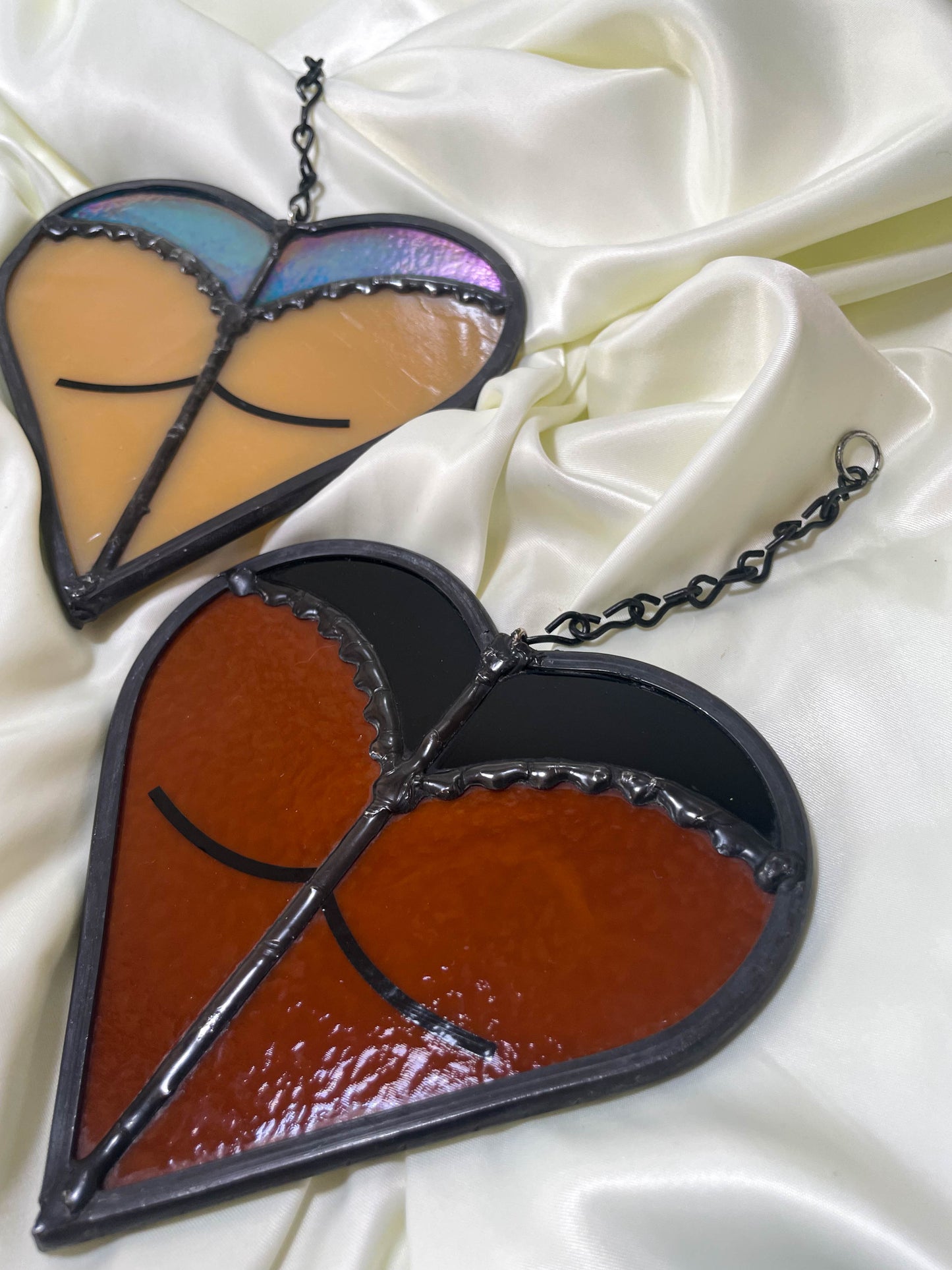 Dark Toned Booty Heart Suncatcher