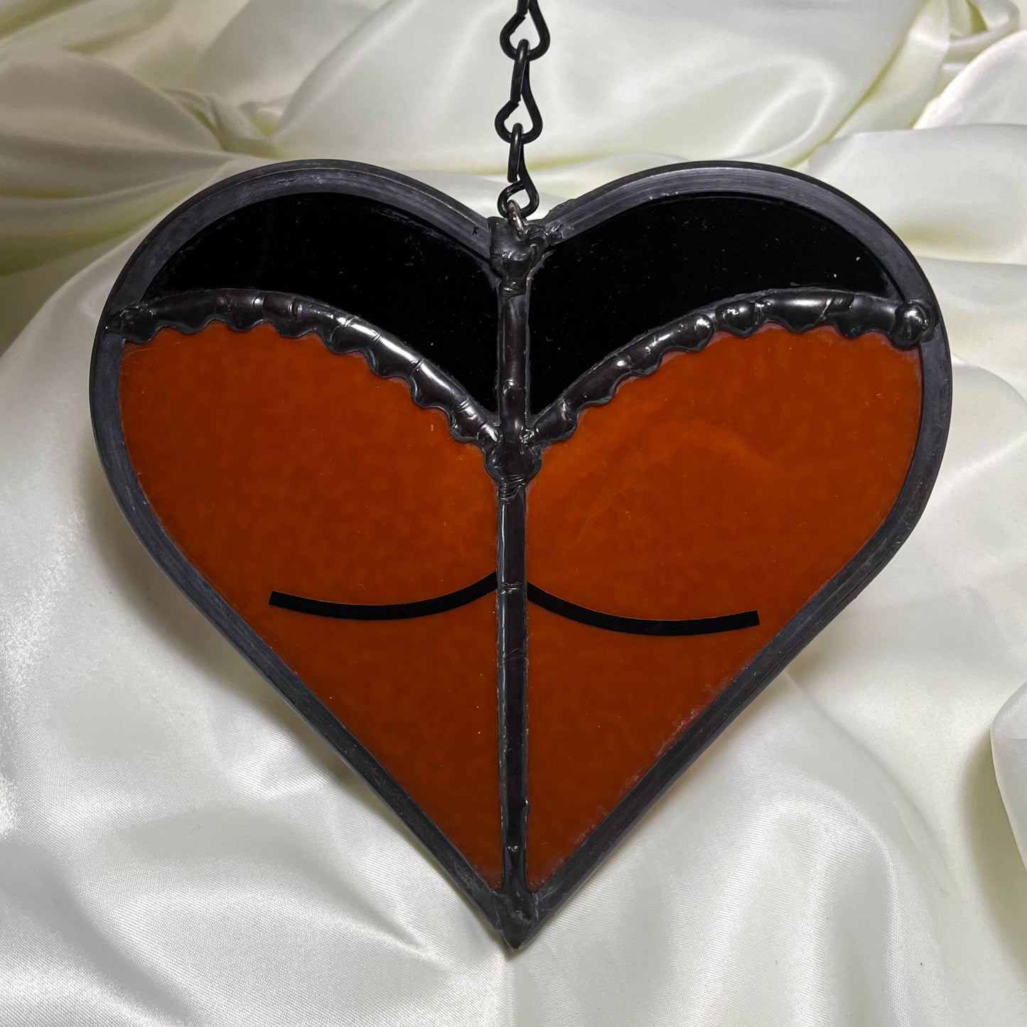 Dark Toned Booty Heart Suncatcher